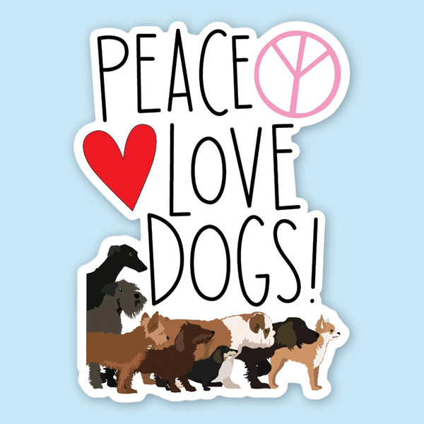 Apartment 2 Sticker: Peace Love Dogs