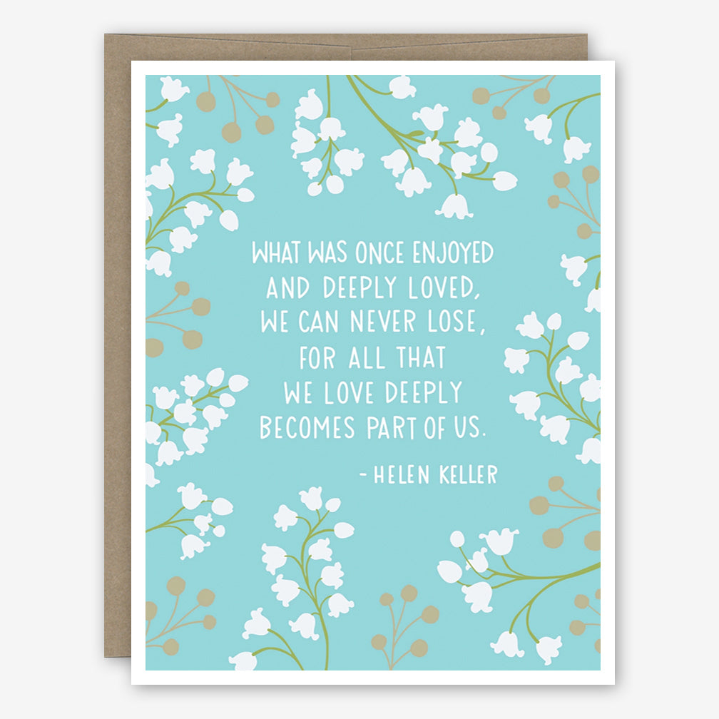 Apartment 2 Sympathy Card: Helen Keller Quote