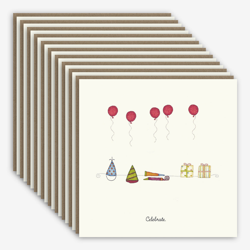 Beth Mueller: Box of Birthday Cards: Celebrate (Balloons)