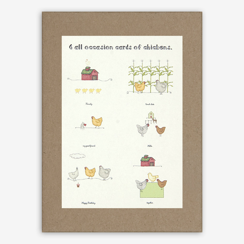Beth Mueller: Box of Greeting Cards: Chickens