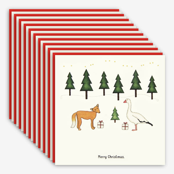 Beth Mueller: Box of Holiday Cards: Fox & Goose