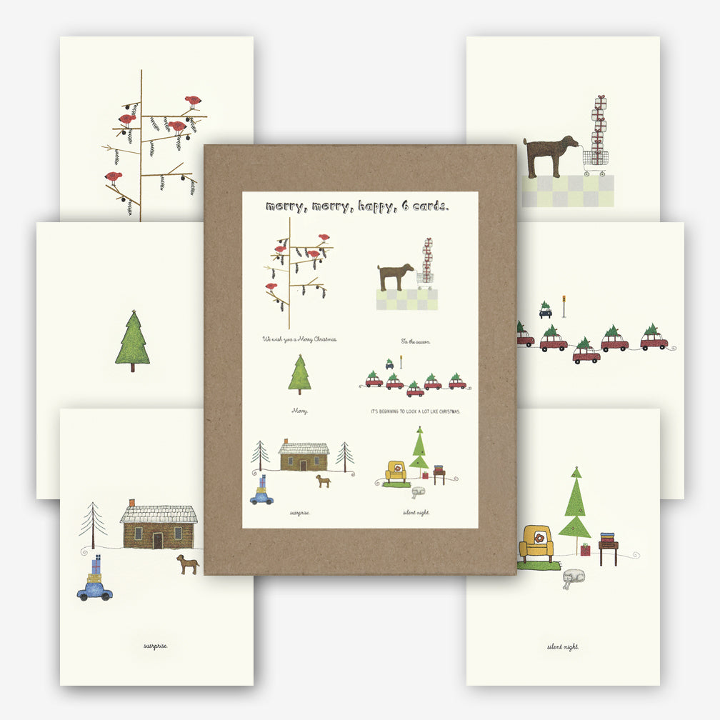 Beth Mueller: Box of Holiday Cards: Assorted, Set 5