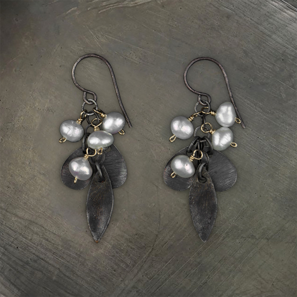 Calliope Jewelry: Earrings: Pearl Lilypad Petal