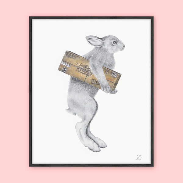 Central & Gus: Art Print: Florence Williamena Snowshoe Hare