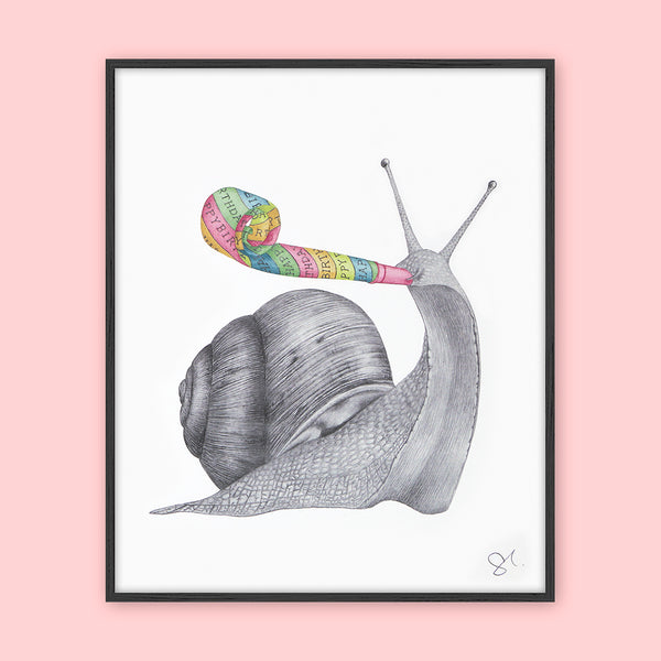 Central & Gus: Art Print: Herbie Homestead Brown Garden Snail