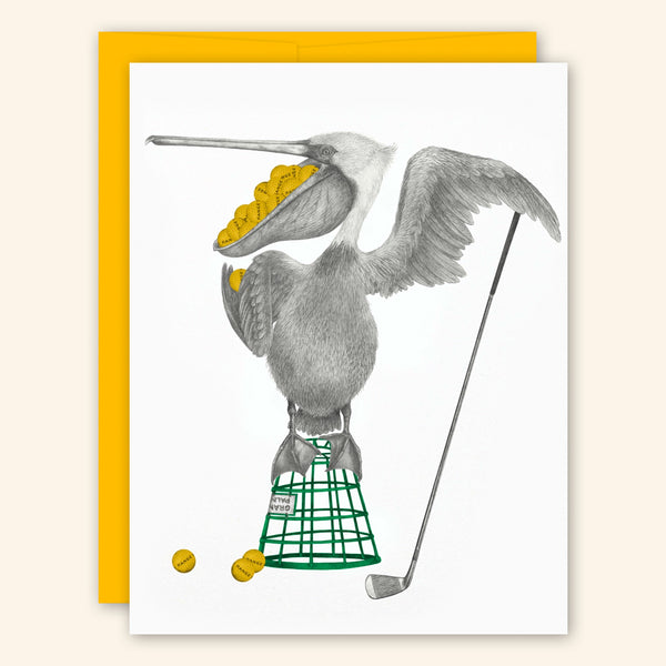 Central & Gus: Greeting Card: Rally Manonash Brown Pelican