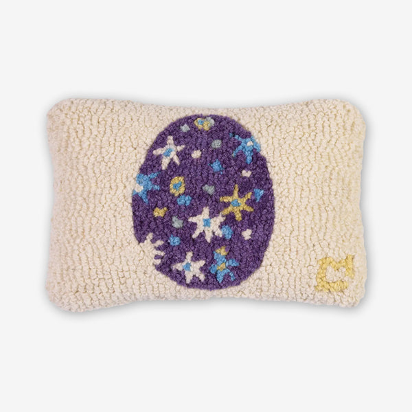 Chandler 4 Corners: Hand-Hooked Wool Pillow: 12x8 Inch Egg, Lavender