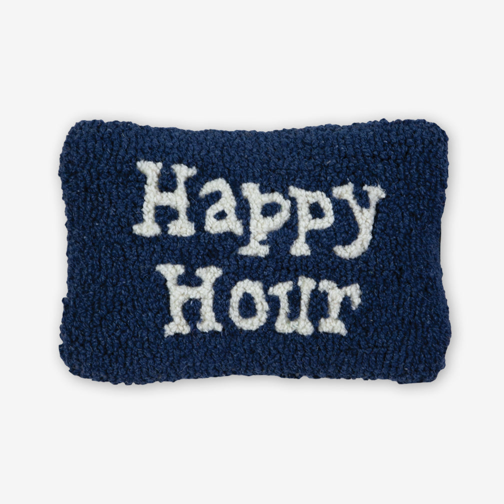 Chandler 4 Corners: Hand-Hooked Wool Pillow: 12x8 Inch Happy Hour