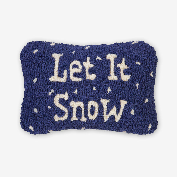 Chandler 4 Corners: Hand-Hooked Wool Pillow: 12x8 Inch Let It Snow