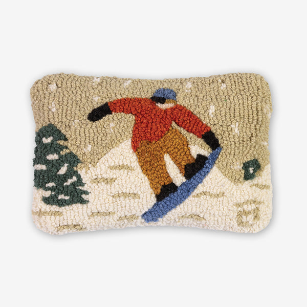 Chandler 4 Corners: Hand-Hooked Wool Pillow: 12x8 Inch Look Ma