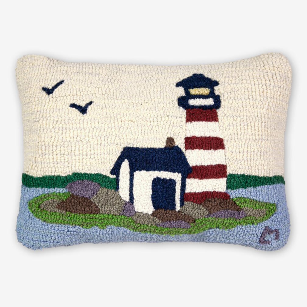 Chandler 4 Corners: Hand-Hooked Wool Pillow: 20x14 Inch Harbor Light