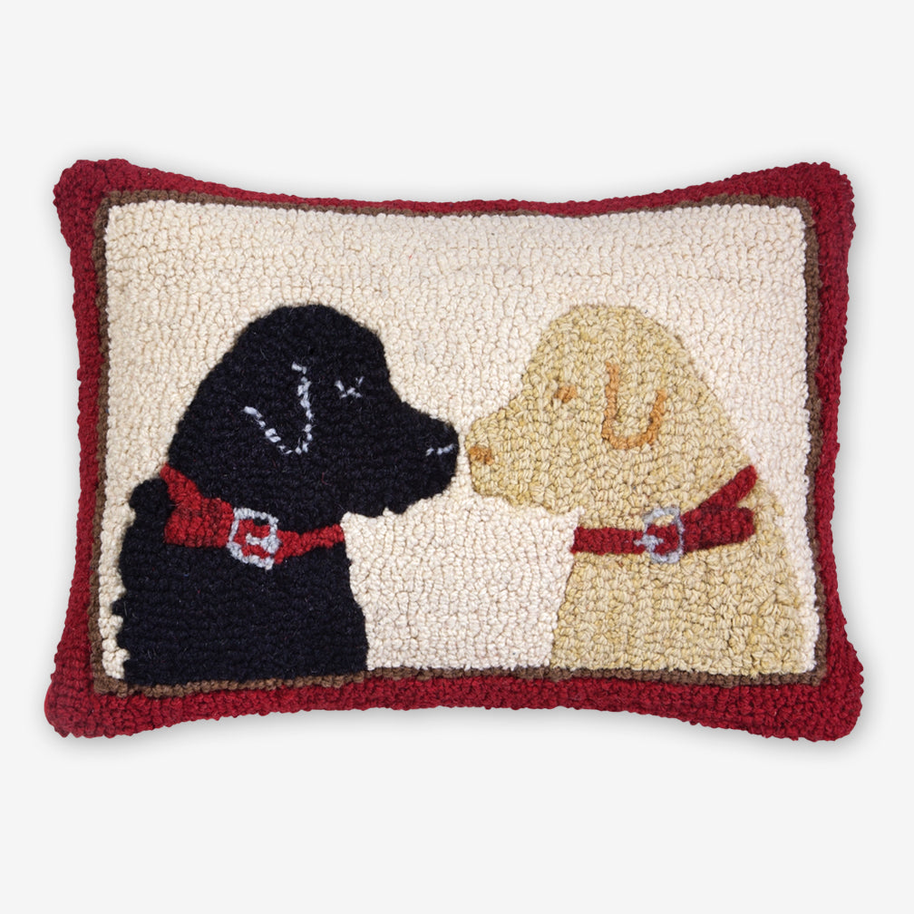 Chandler 4 Corners: Hand-Hooked Wool Pillow: 20x14 Inch Pet Lovers