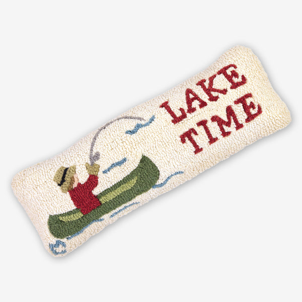 Chandler 4 Corners: Hand-Hooked Wool Pillow: 24x8 Inch Lake Time
