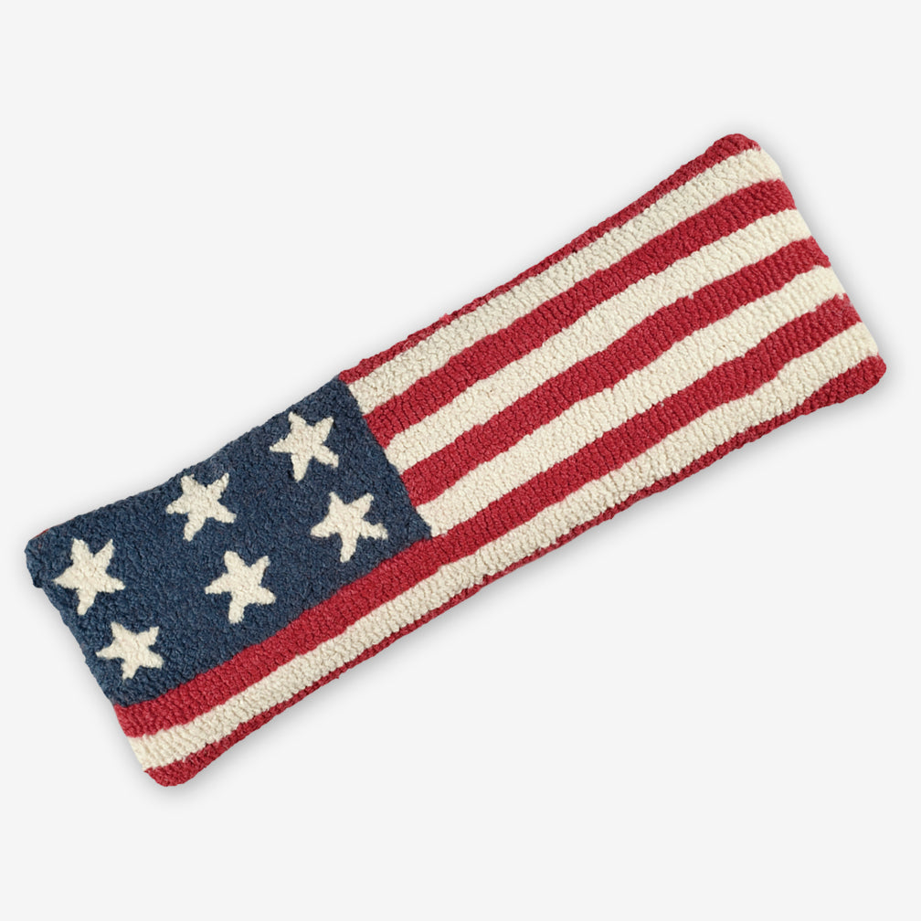 Chandler 4 Corners: Hand-Hooked Wool Pillow: 24x8 Inch Stars & Stripes