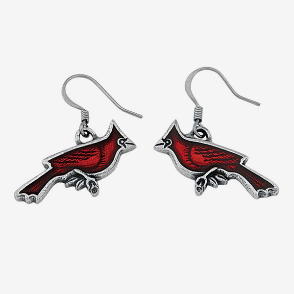 Danforth Pewter: Cardinal Wire Earrings