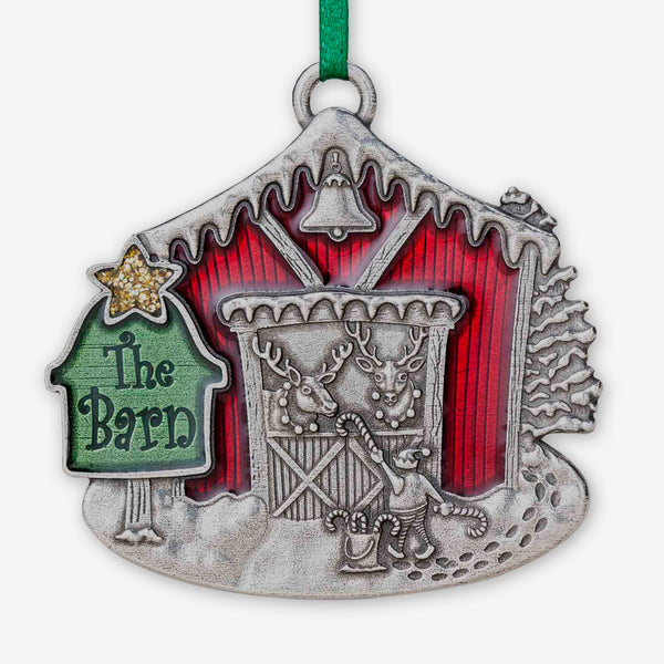 Danforth Pewter: Pewter Ornaments: The Reindeer Barn 2023 Annual Ornament