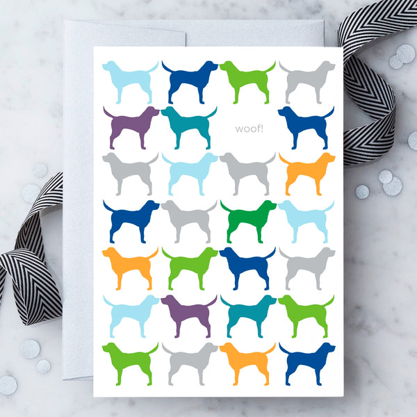 Design With Heart Everyday Card: "Woof" Graphic Dogs