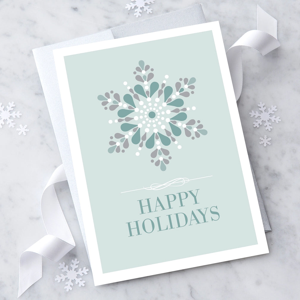 Design With Heart Holiday Card: Modern Snowflake Happy Holidays