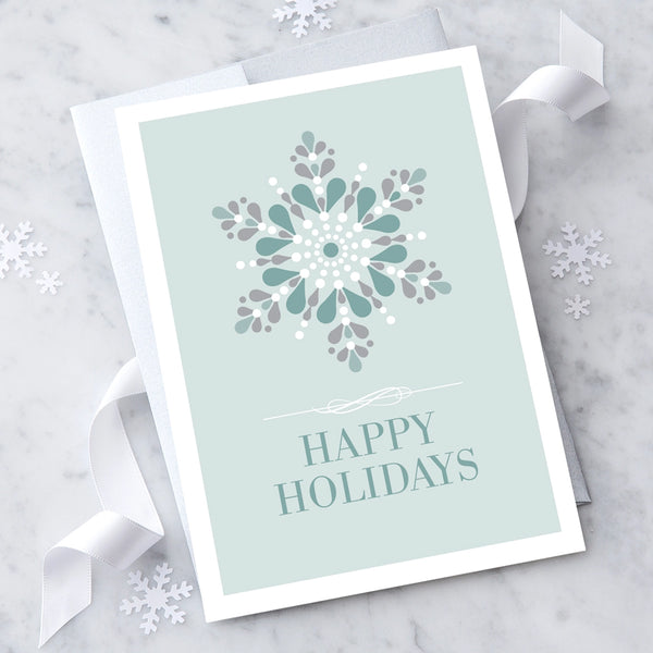 Design With Heart Holiday Card: Modern Snowflake Happy Holidays