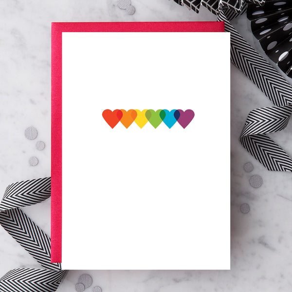 Design With Heart Love Card: Rainbow Hearts
