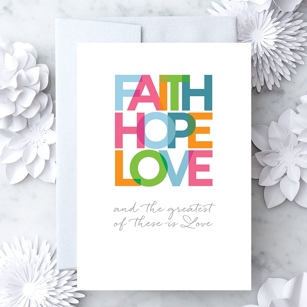 Design With Heart Love Card: Faith Hope Love