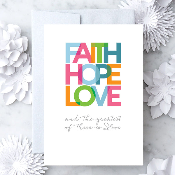 Design With Heart Love Card: Faith Hope Love