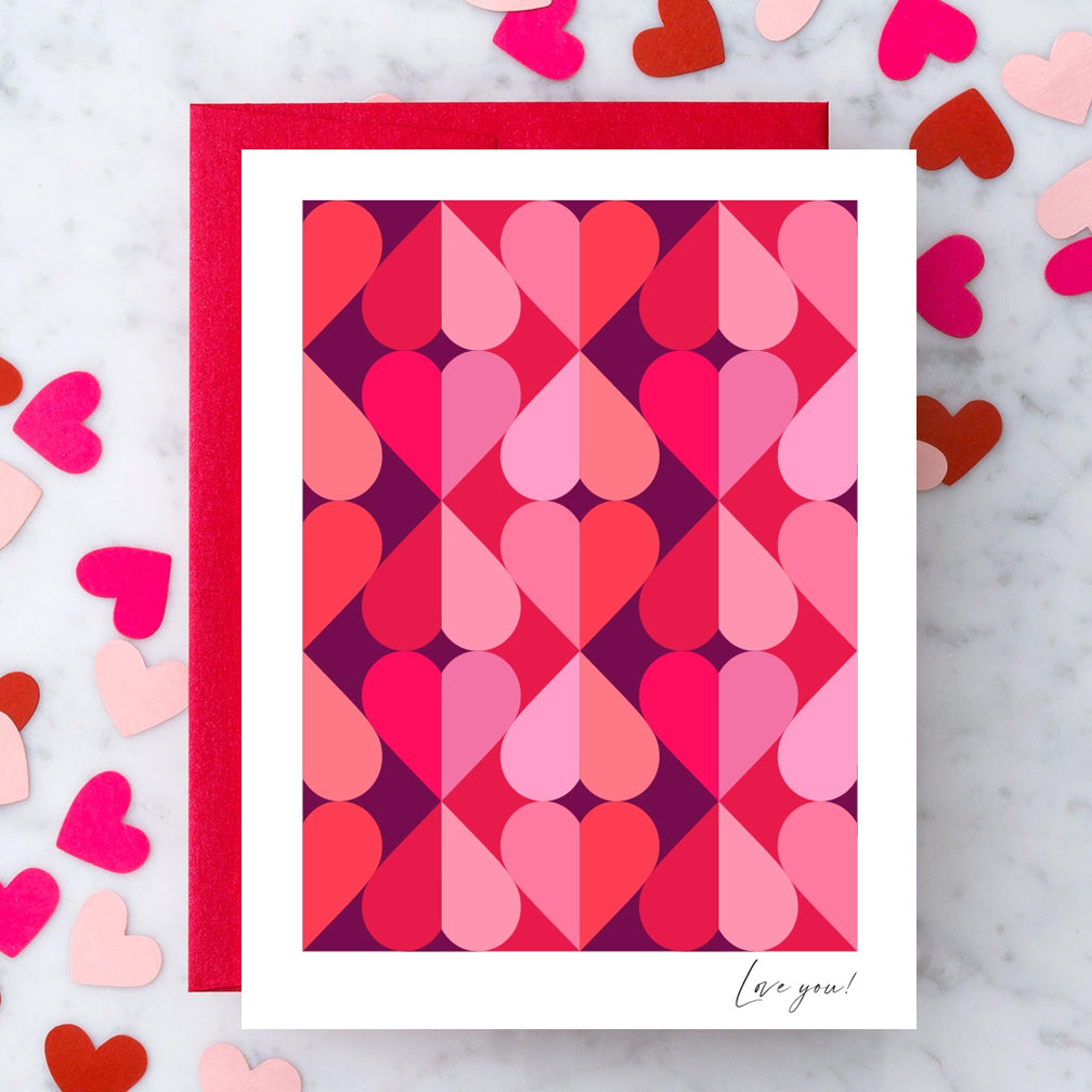 Design With Heart Love Card: Love You, Modern Heart