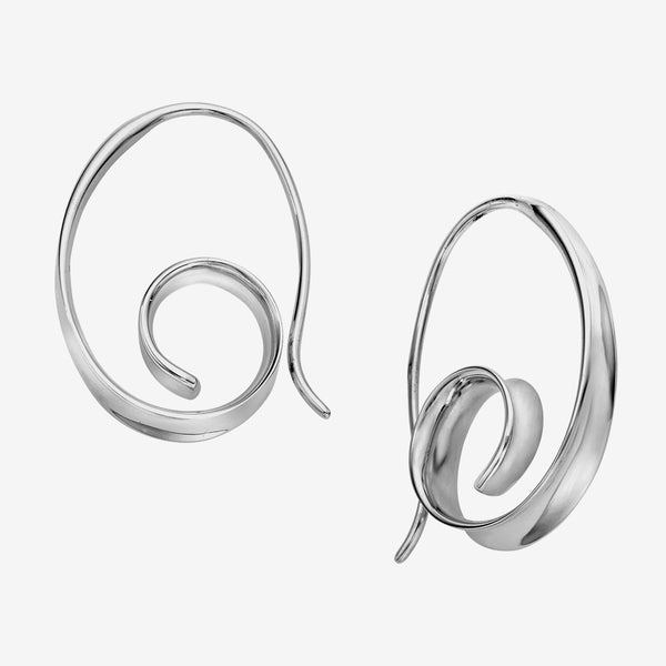 Ed Levin Designs: Earrings: Curly-Q, Silver