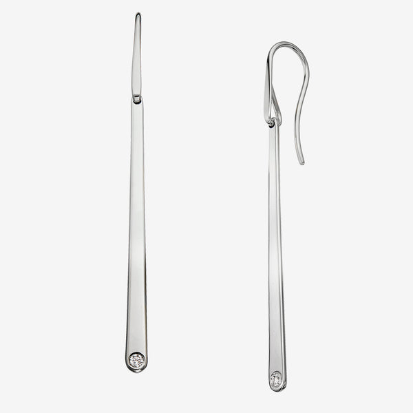 Ed Levin Designs: Earrings: Icicle, Silver