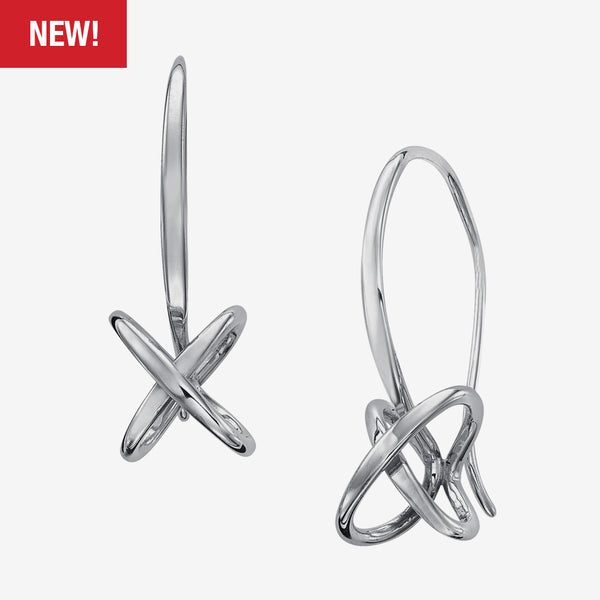 Ed Levin Designs: Earrings: Kiss, Silver