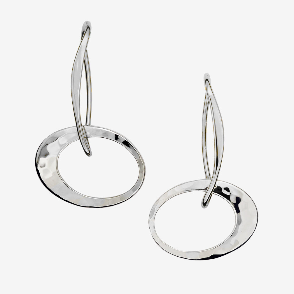 Ed Levin Designs: Earrings: Petite Elliptical, Silver