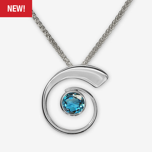 Ed Levin Designs: Necklace: Nautilus Pendant, Silver 18"