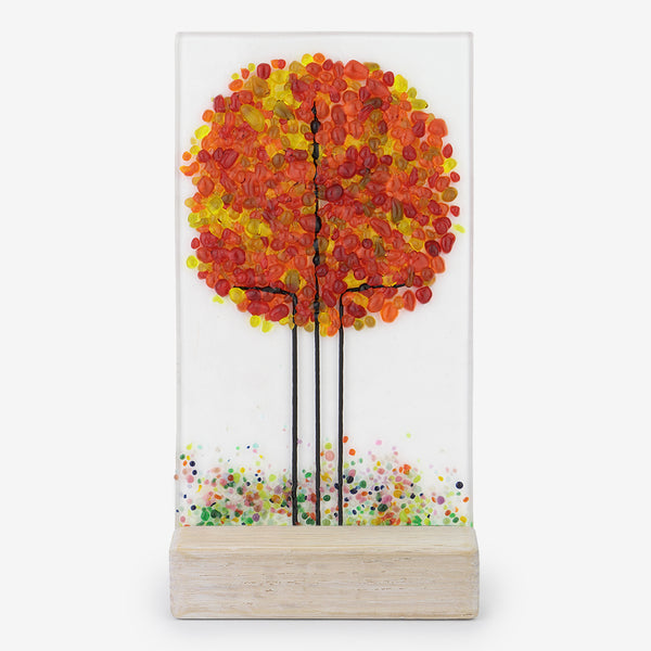 Free Spirit Glass Art Seasons: 4x7 Autumn Vertical in Stand