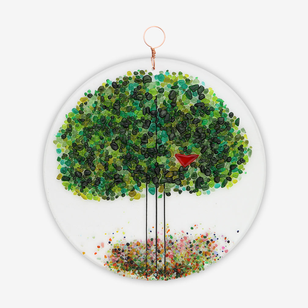 Free Spirit Glass Art Seasons: 7.5 Summer Bird Round Hanging