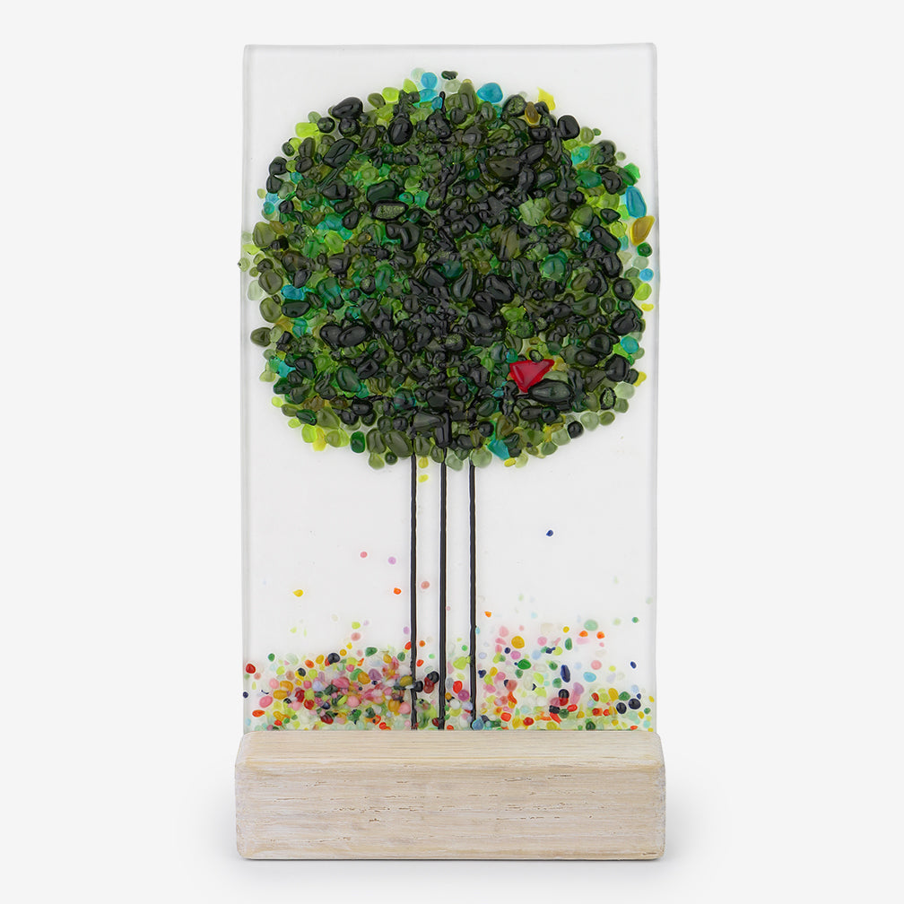 Free Spirit Glass Art Seasons: 4x7 Summer Bird Vertical in Stand