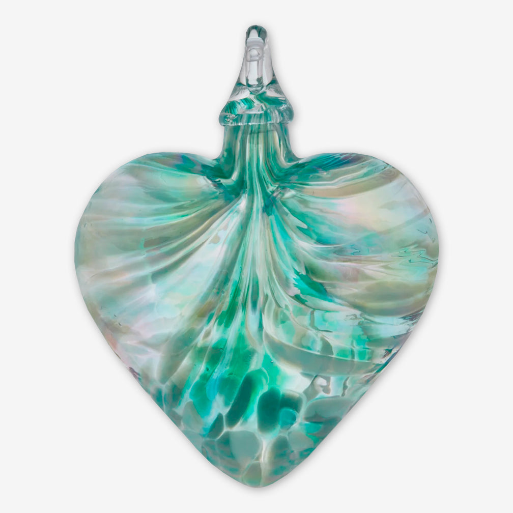 Glass Eye Studio: Classic Heart Ornaments: Jade Mosaic
