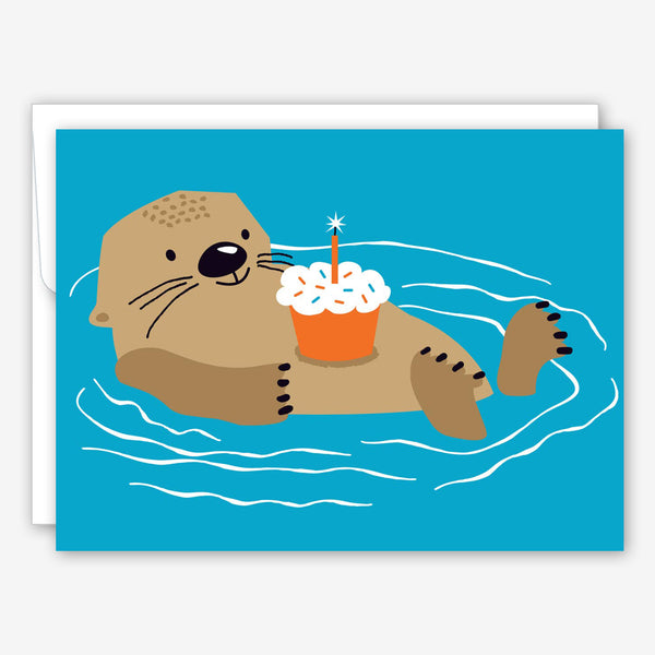 Great Arrow Birthday Card: Otter with Cupcake