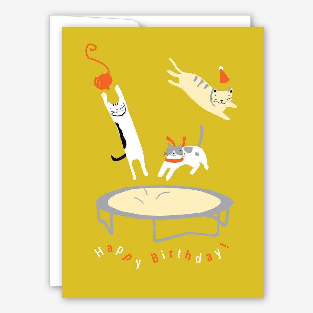 Great Arrow Birthday Card: Trampoline Party on Ochre