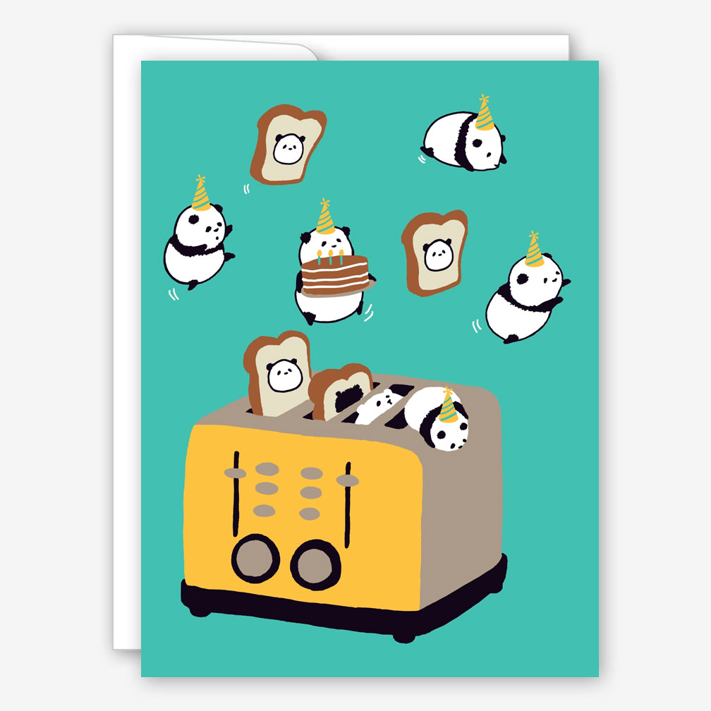 Great Arrow Birthday Card: Panda Toast Party