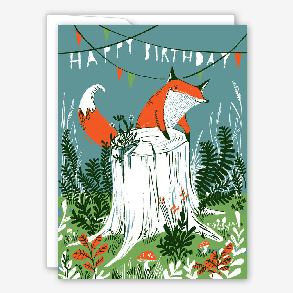 Great Arrow Birthday Card: Fox on Stump