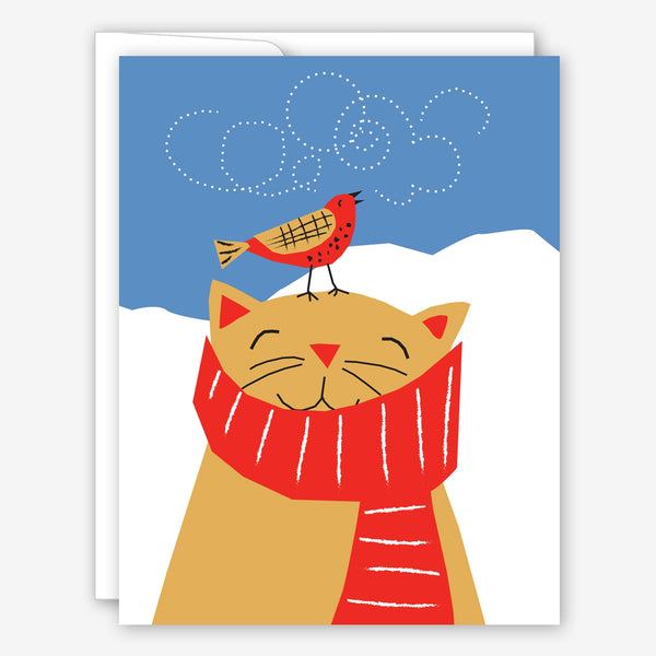 Great Arrow Christmas Card: Holiday Bird On Cat