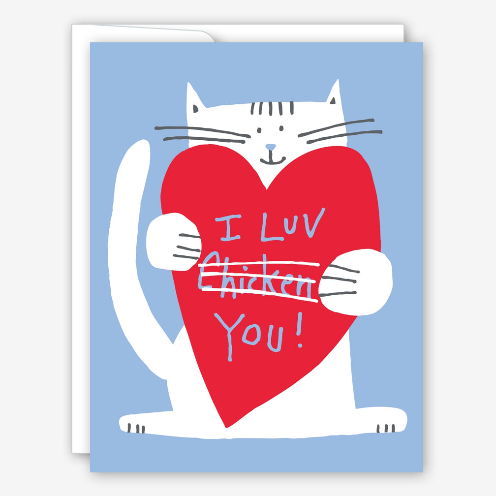 Great Arrow Valentine’s Day Card: I Luv Chicken Cat