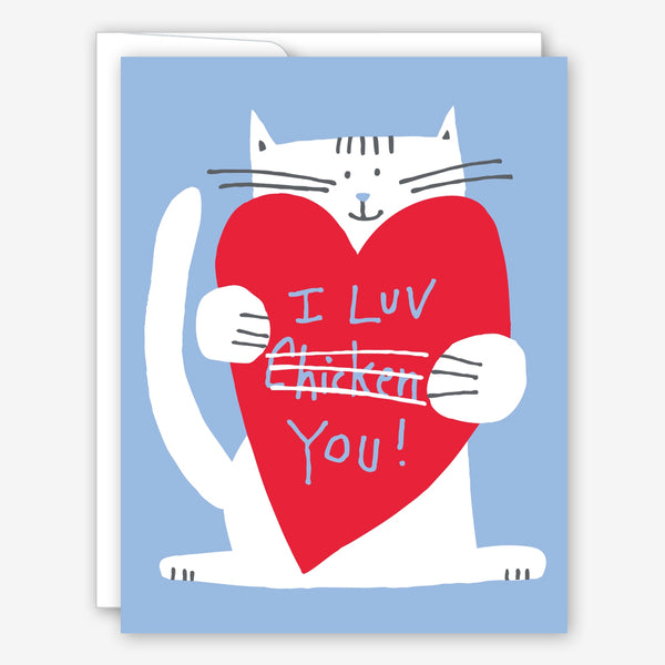 Great Arrow Valentine’s Day Card: I Luv Chicken Cat