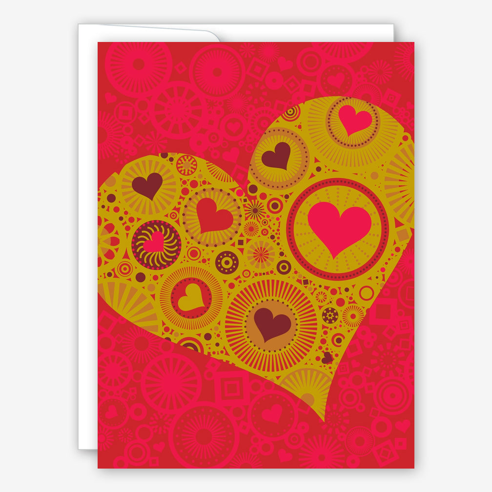 Great Arrow Valentine’s Day Card: Intricate Gold Heart