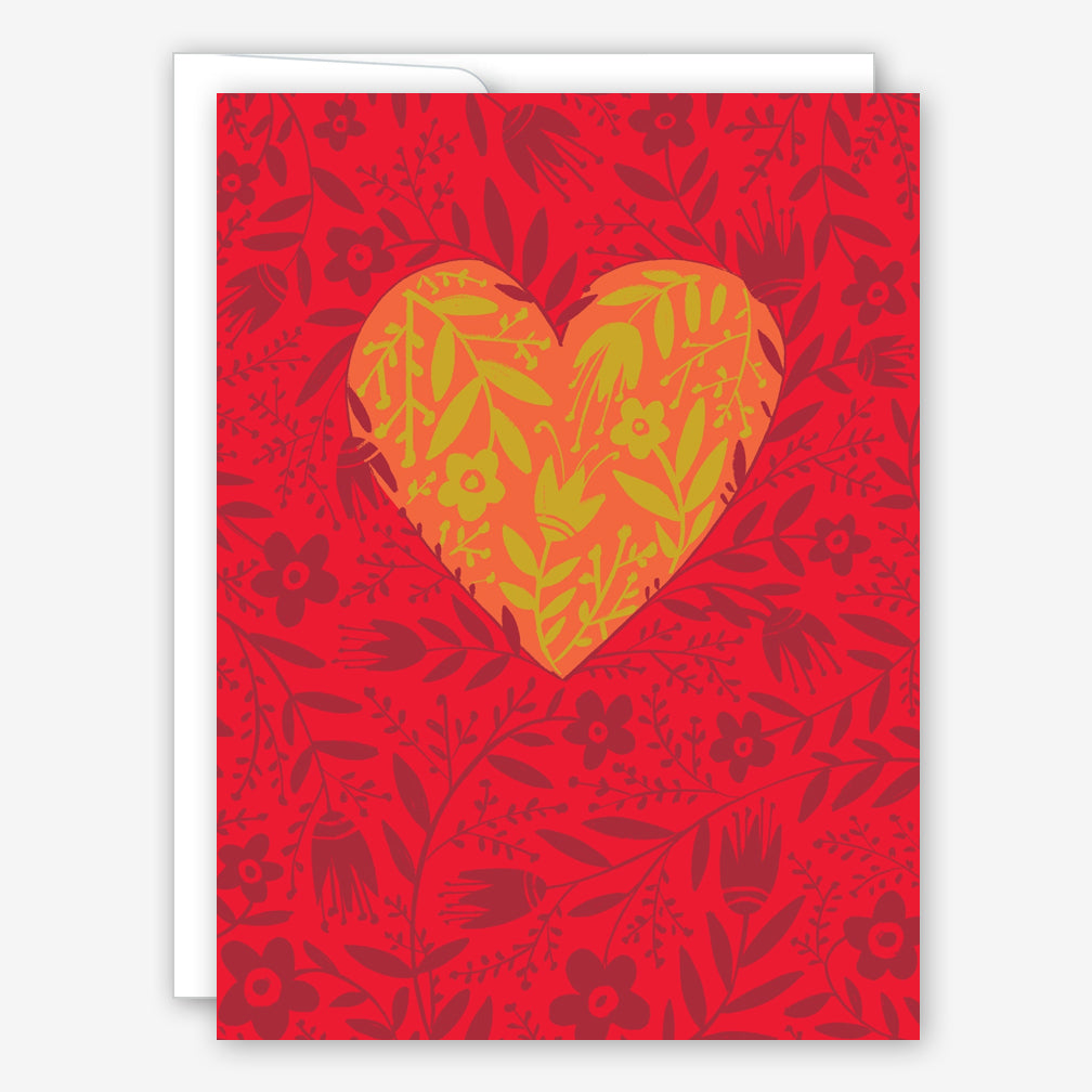 Great Arrow Valentine’s Day Card: Golden Floral Heart