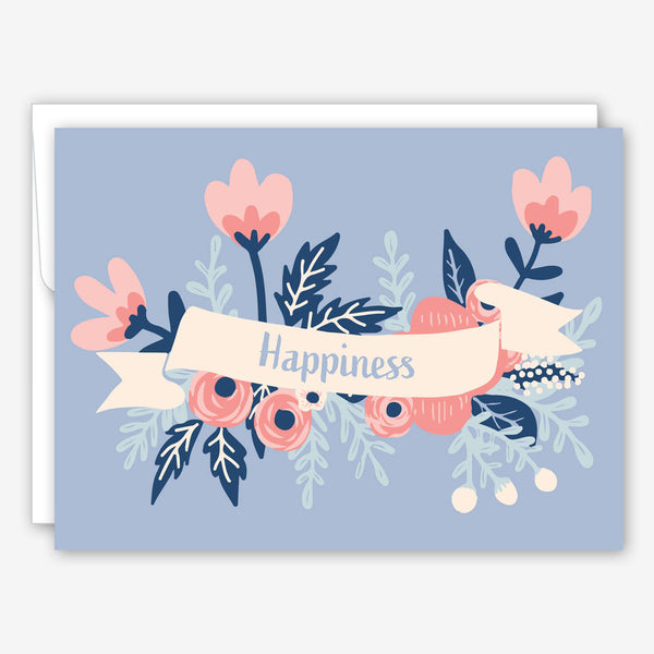 Great Arrow Wedding Card: Happiness Floral Banner