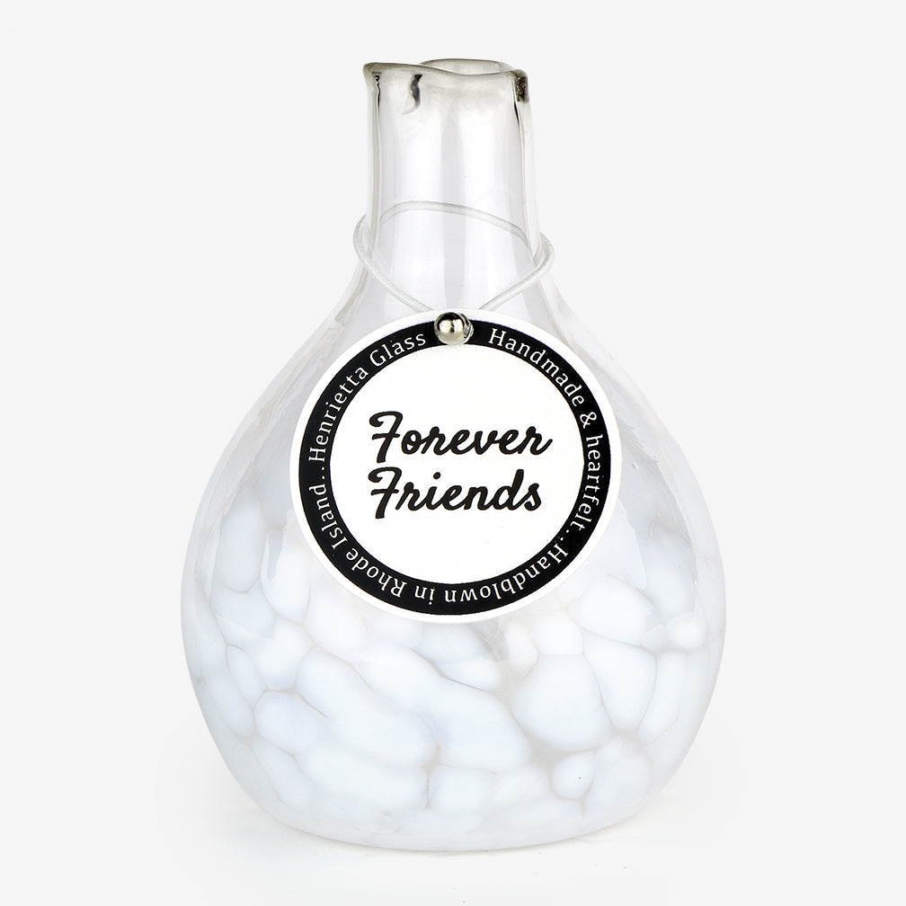 Henrietta Glass: Circle of Friends Vase: Forever Friends/White