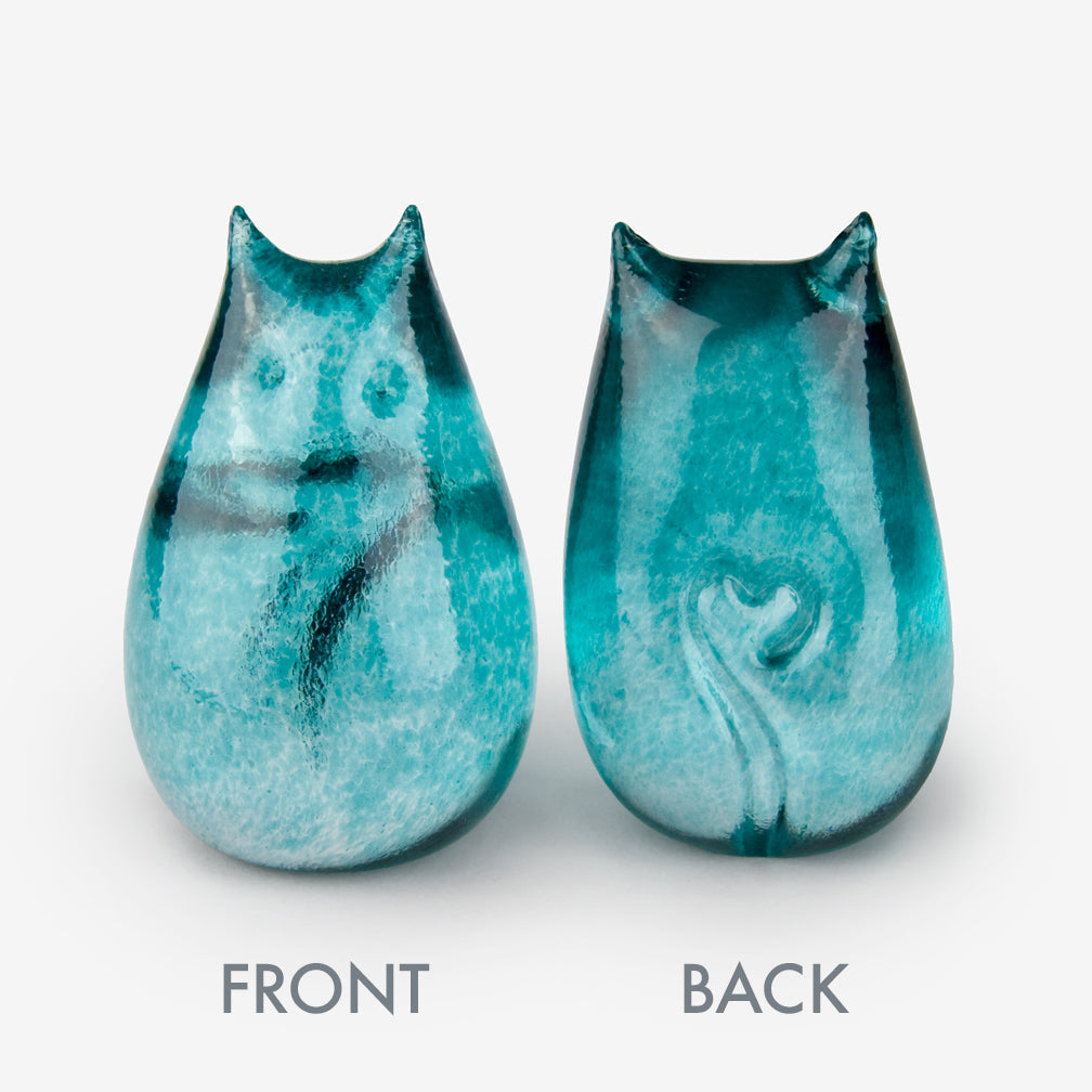 Henrietta Glass: Love Cat: Teal