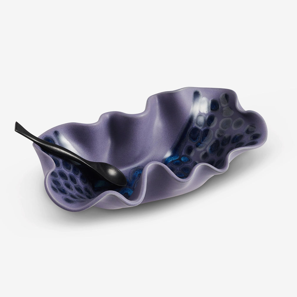 Hilborn Pottery Design: Oblong Bowl: Periwinkle