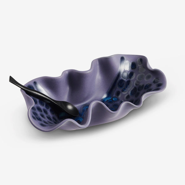 Hilborn Pottery Design: Oblong Bowl: Periwinkle